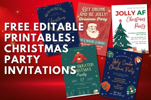free editable printables christmas party invitations