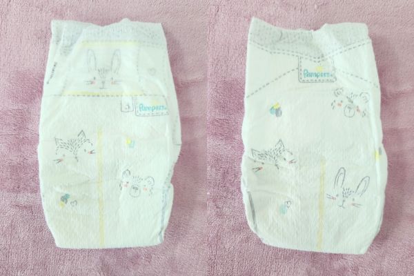 Pampers Swaddlers front and back