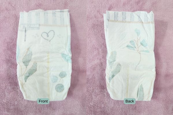 pampers pure front and back diaper
