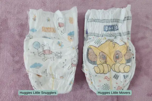 huggies little snugglers and little movers wetness indicator back