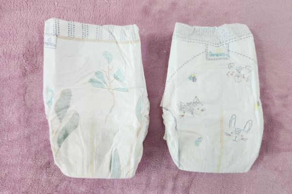 pampers pure and pampers swaddlers back design