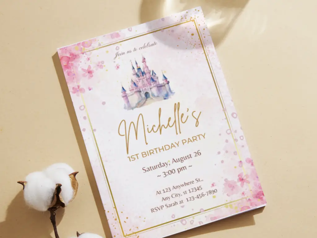 Princess Castle Birthday Invitation Printable